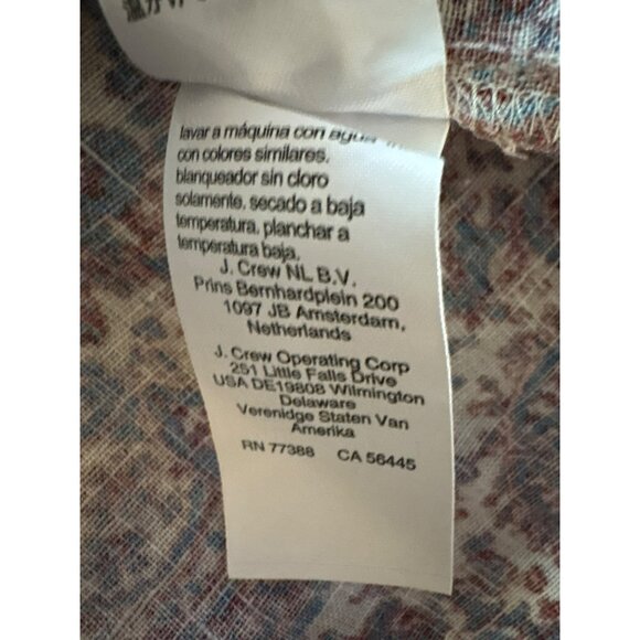 J.Crew Floral Paisley Print Sleeveless Linen Top With Ruffle Collar Size M - Picture 7 of 8